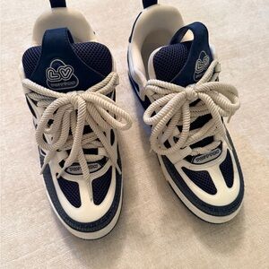 Louis Vuitton Navy blue and White Lace-Up Sneakers